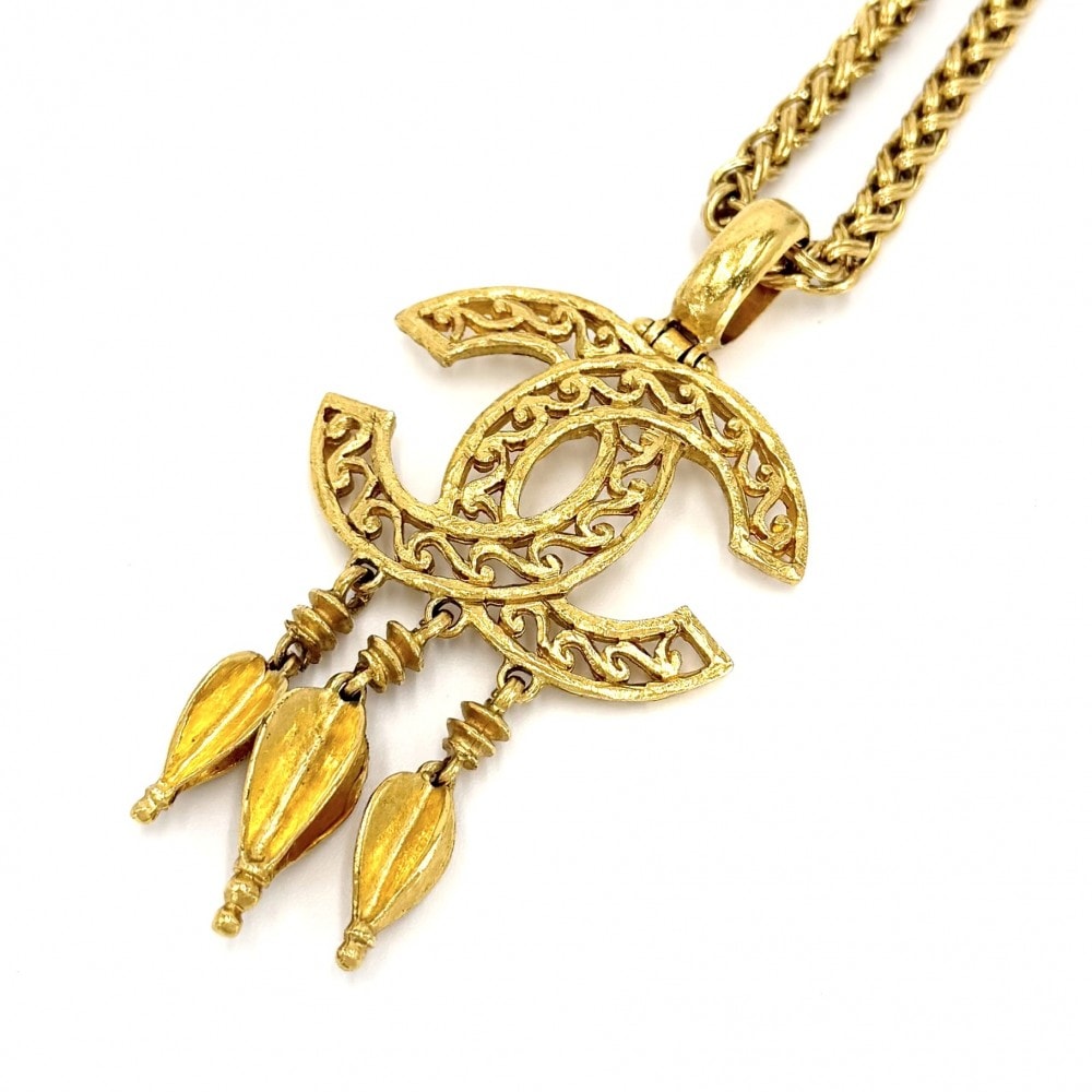 CHANEL シャネル ネックレス ココマーク ロングネックレス スイング アクセサリー ヴィンテージ ペンダント GP    95A ゴールド レディース 約82.8g 1995年【中古品】