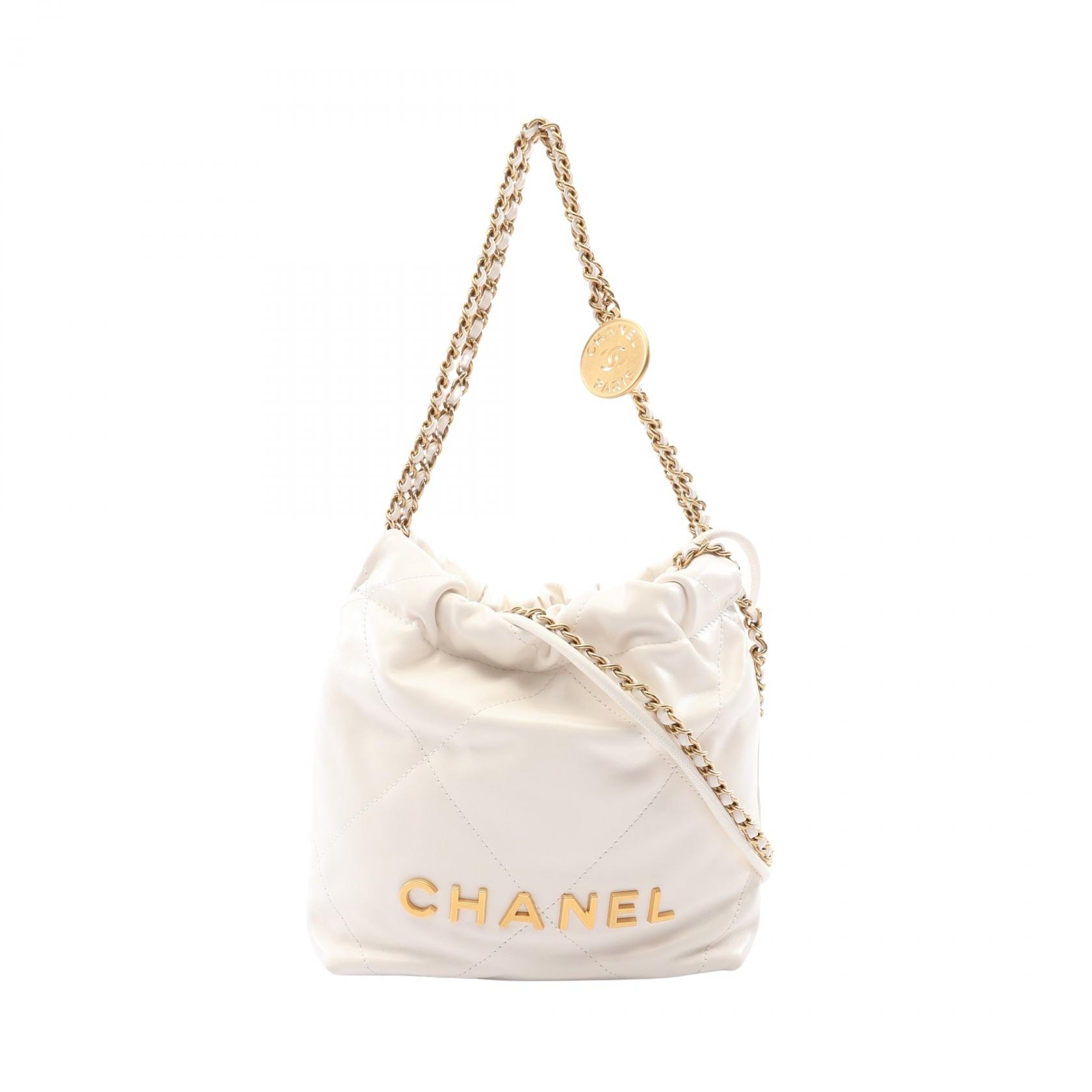 シャネル CHANEL CHANEL 22 ミニ 2WAY ショルダーバッグ バッグ レザー レディース ホワイト系 AS3980 【中古】
