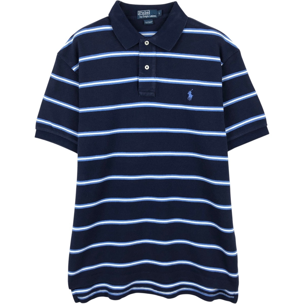 古着 ラルフローレン Ralph Lauren POLO by Ralph Lauren マルチボーダー 半袖 ボーダー ポロシャツ メンズL相当/eaa656563