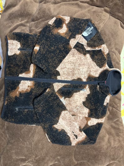 Supreme x The North Face Bleached Denim Print Fleece Jacket "Black"