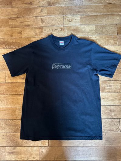 Supreme KAWS Chalk Logo Tee "Black"