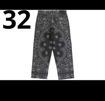 Supreme Bandana Jacquard Baggy Jean "Black"