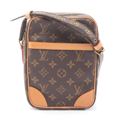 ルイ・ヴィトン LOUIS VUITTON ダヌーブ ショルダーバッグ バッグ PVCコーティングキャンバス レザー モノグラム レディース ブラウン系 M45266 【中古】
