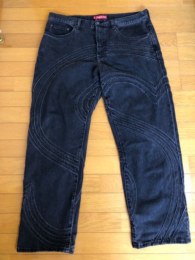 Supreme S Logo Loose Fit Jean "Washed Black"