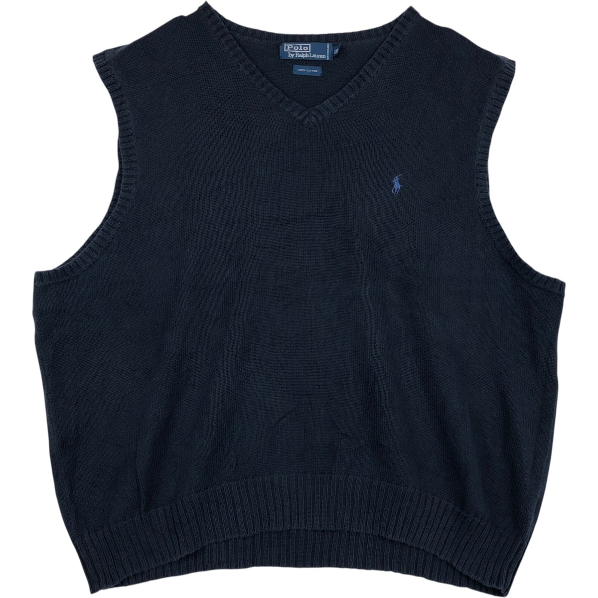 古着 ラルフローレン Ralph Lauren POLO by Ralph Lauren Vネック コットンニットベスト メンズXXL相当/rab181089