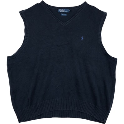 古着 ラルフローレン Ralph Lauren POLO by Ralph Lauren Vネック コットンニットベスト メンズXXL相当/rab181089