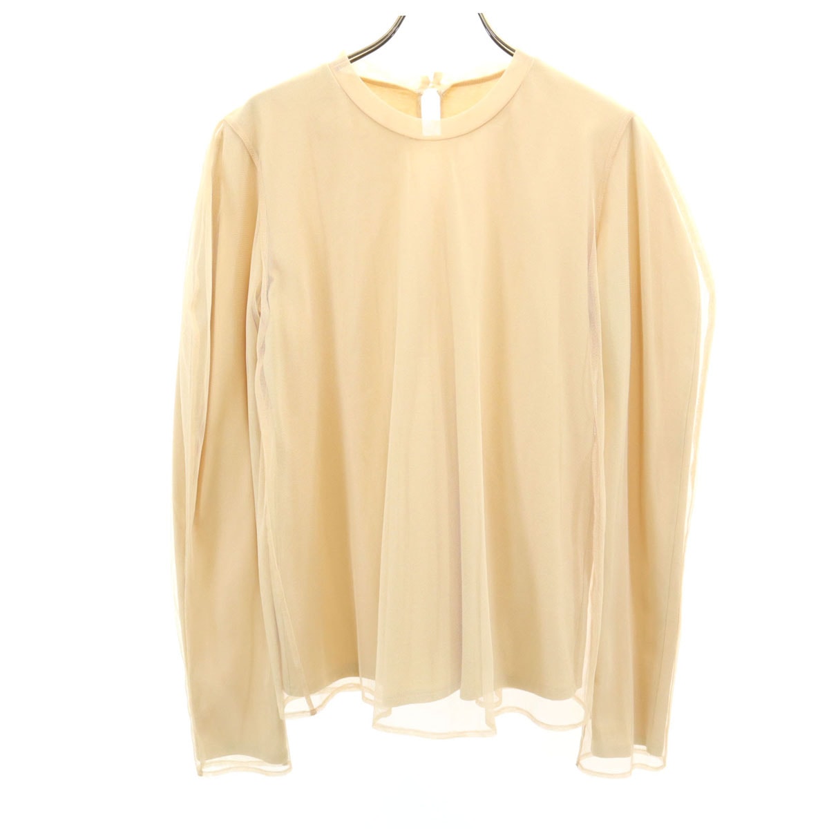 CLANE クラネ 長袖 メッシュレイヤード カットソー 2 ベージュ トップス