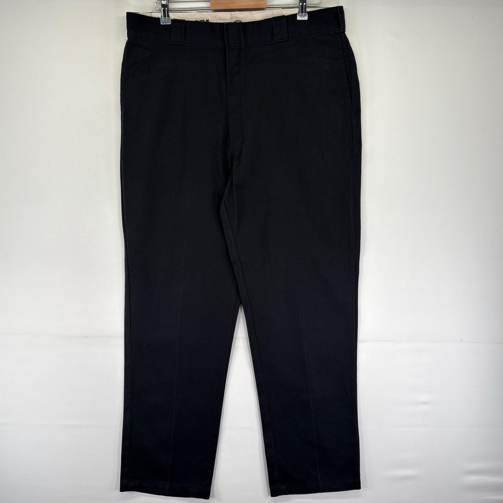 古着 ディッキーズ Dickies パンツ 874 ワーク チノ ストレート ジッパーフライ センタープレス W38 L34  ブラック系 メンズ