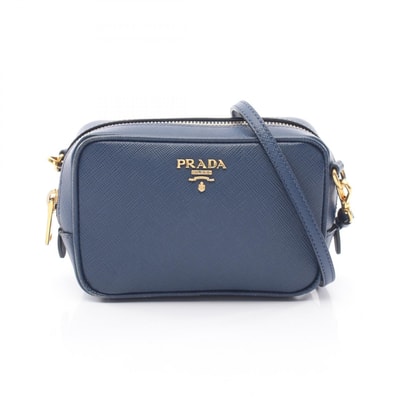 プラダ PRADA ミニ ショルダーバッグ バッグ サフィアーノレザー レディース ブルー系 【中古】