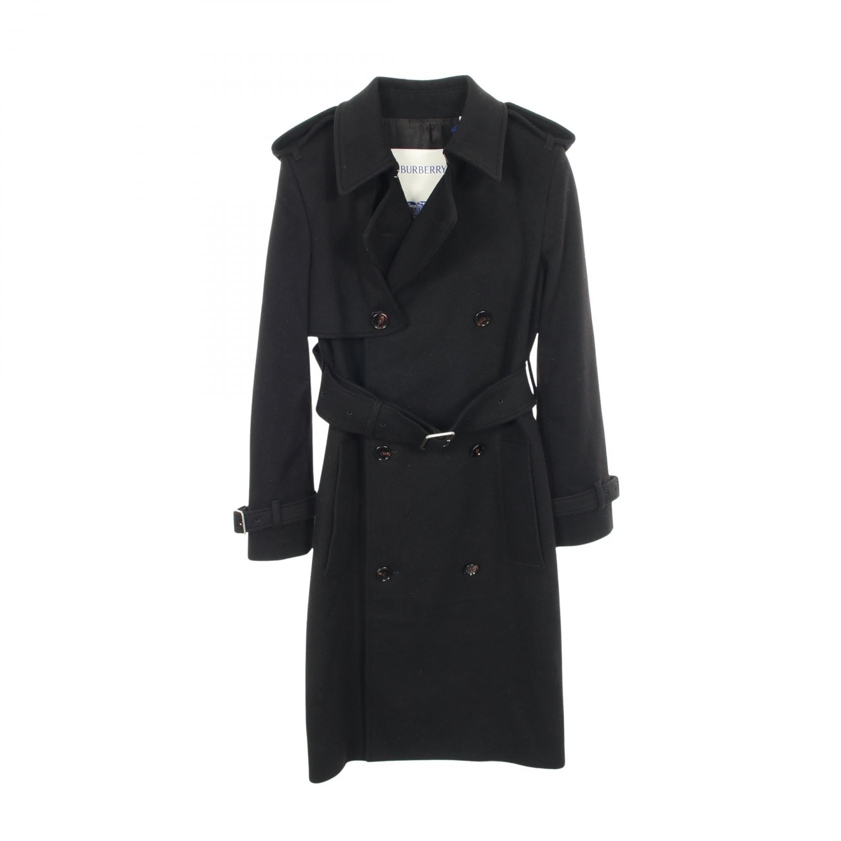 バーバリー BURBERRY トレンチコート 衣料品 アウター カシミヤ メンズ ブラック系 【中古】