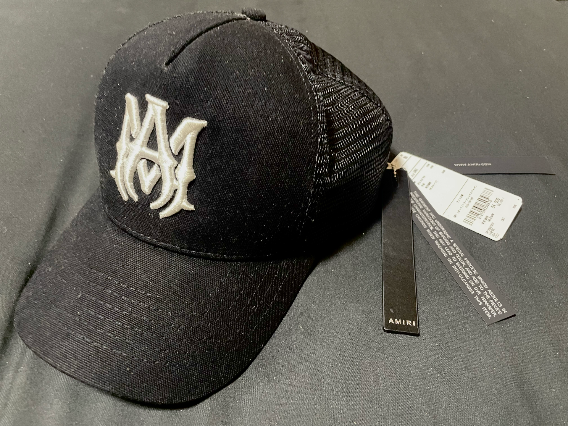 AMIRI MA Logo Trucker Hat "BLACK/WHITE"