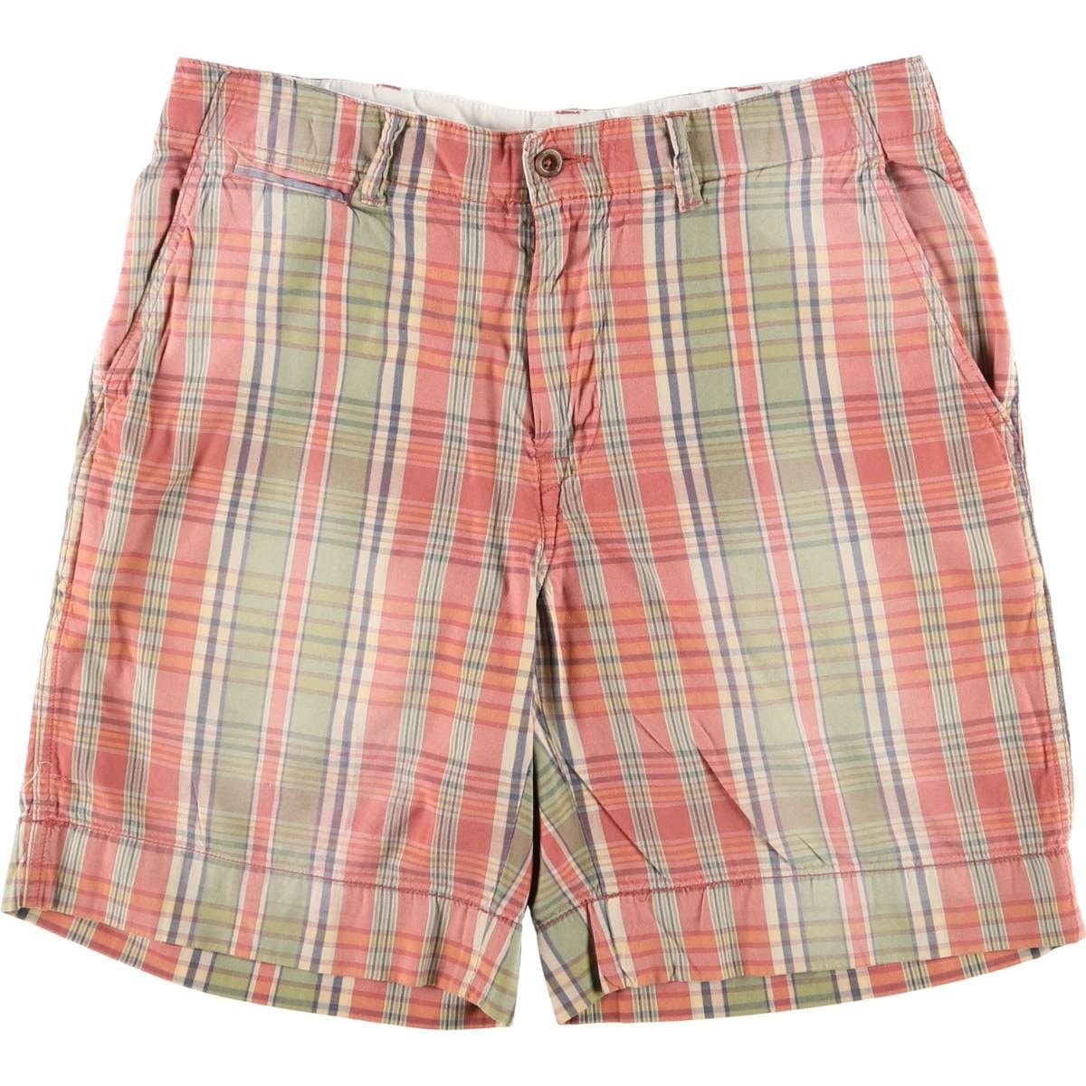古着 ラルフローレン Ralph Lauren POLO by Ralph Lauren マドラスチェック コットンショーツ ハーフパンツ メンズw34相当/eaa572240