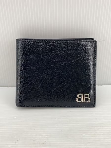 バレンシアガ モナコ スクエア フォールド コイン ウォレット "ブラック" 7799712AAS61000