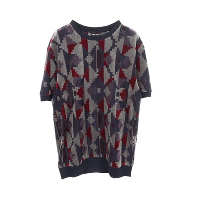 ジョルジオアルマーニ GIORGIO ARMANI 総柄 ベロア 半袖Tシャツ 衣料品 トップス ビスコース メンズ ネイビー系 / グレー系 / ボルドー系 【中古】