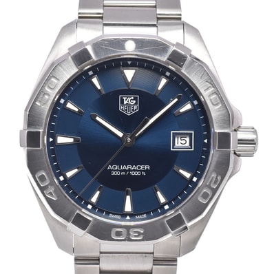 タグホイヤー TAG HEUER WAY1112 アクアレーサー 300m デイト ブルー クォーツ メンズ 良品 腕時計 D#149732