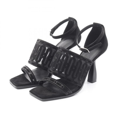 エルメス HERMES ジャスミン ミュール 靴 スウェード レディース ブラック系 35.5 【中古】