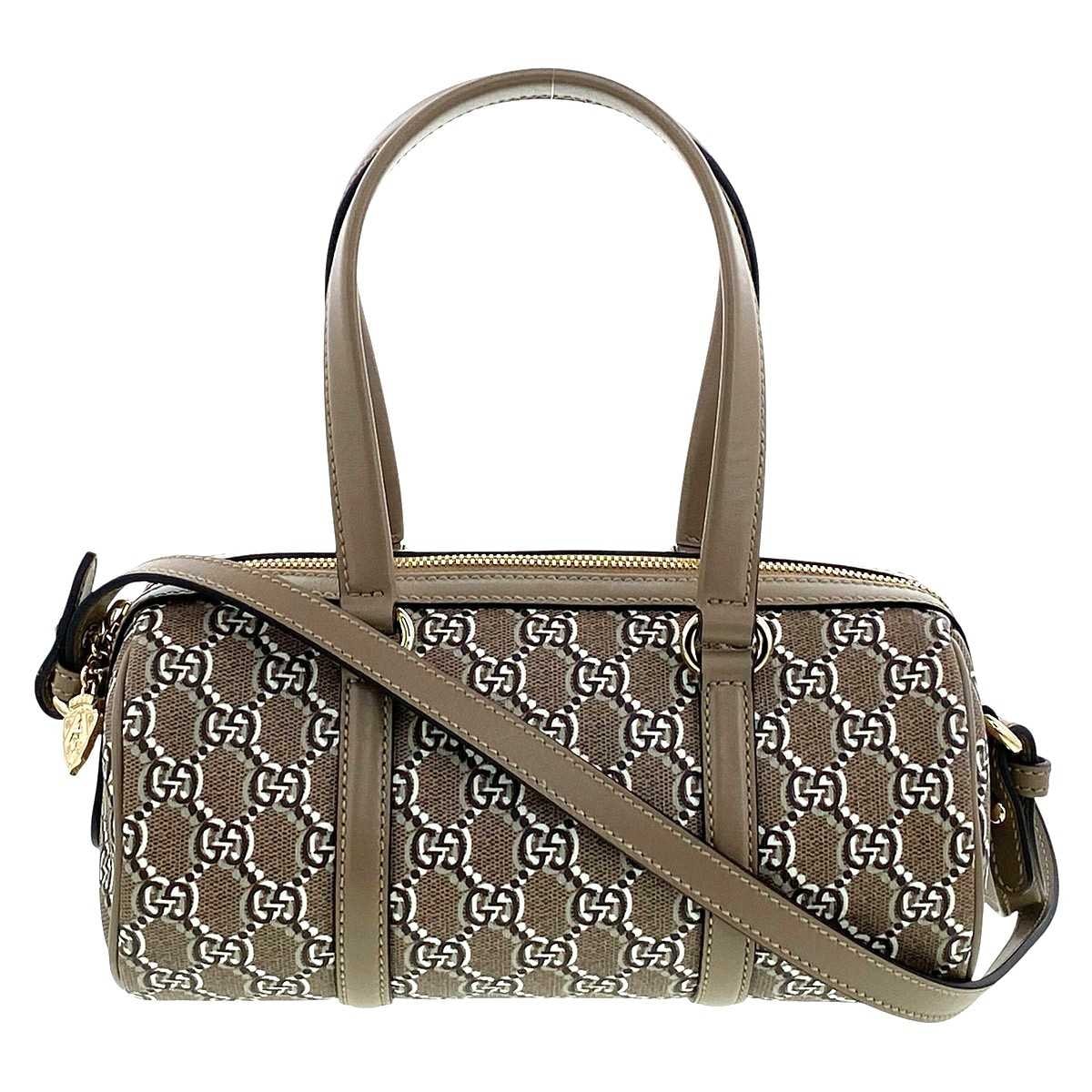 GUCCI グッチ GGシャドウ2WAY ハンドバッグ 796230 レザー ベージュ ブラウン ブラウン  レディース【中古】