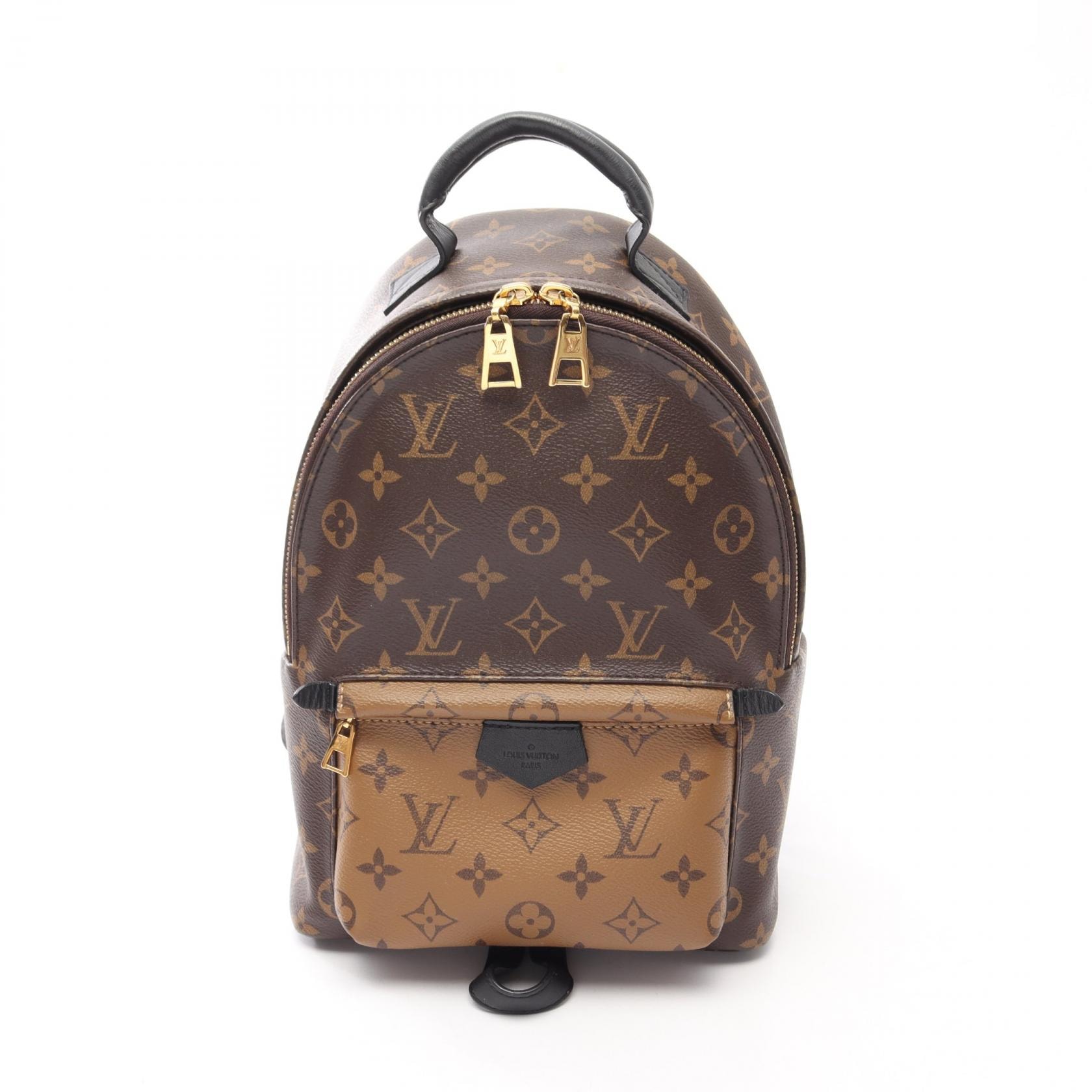 ルイ・ヴィトン LOUIS VUITTON パームスプリングス バックパック PM モノグラムリバース リュックサック バックパック バッグ PVCコーティングキャンバス レザー ベージュ レディース ブラウン系 / ベージュ系 M44870 【中古】