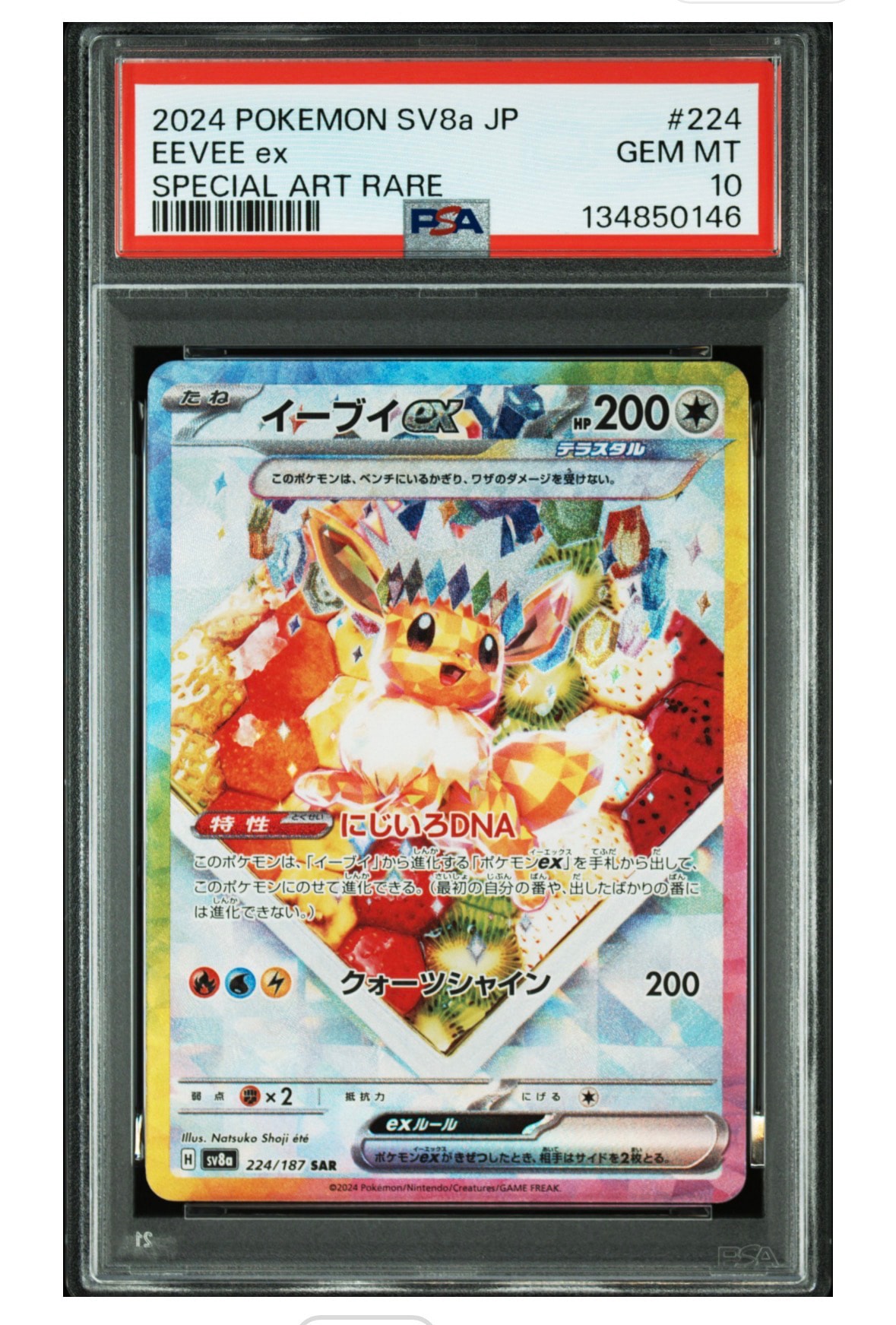PSA10】イーブイex SAR [SV8a 224/187](ハイクラスパック「テラスタル
