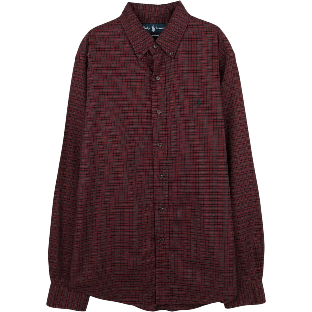 古着 ラルフローレン Ralph Lauren CUSTOM FIT 長袖 ボタンダウンチェックシャツ メンズL相当/eaa652073