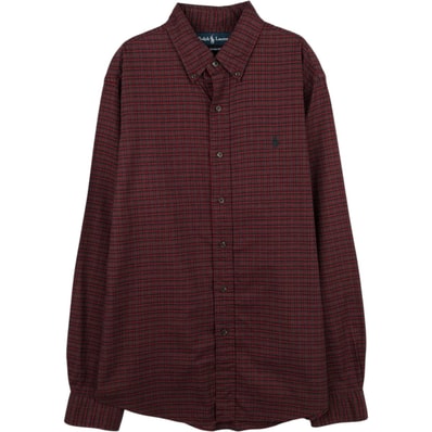 古着 ラルフローレン Ralph Lauren CUSTOM FIT 長袖 ボタンダウンチェックシャツ メンズL相当/eaa652073