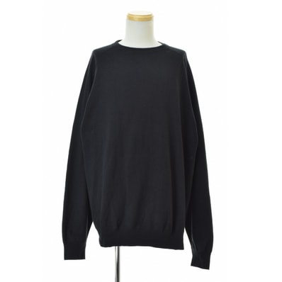 COMOLI LW Cotton French Terry Crew Neck "Black"