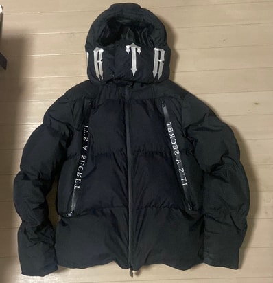 TRAPSTAR Irongate Collar Puffer Jacket Black(トラップスター ダウン)