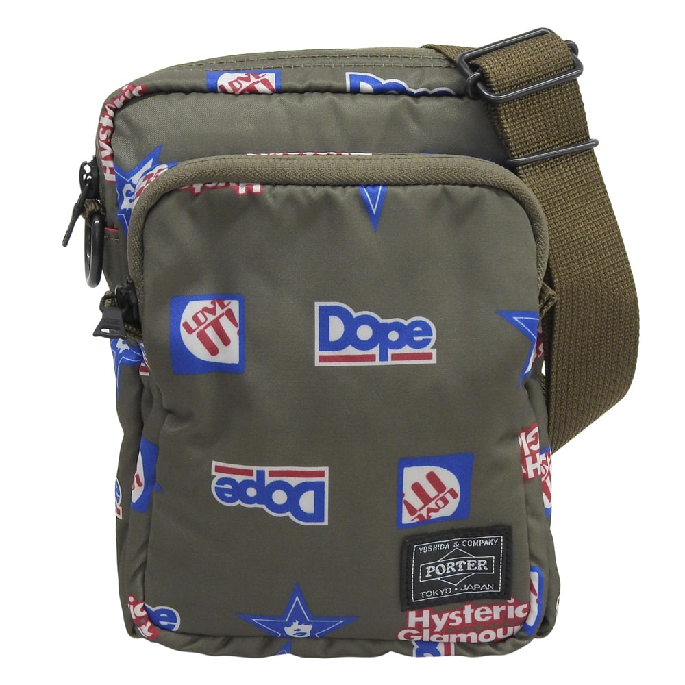 ヒステリックグラマー 美品 ナイロン ポーチ ショルダーバッグ レディース カーキ