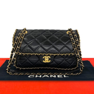 CHANEL シャネル マトラッセ ココマーク レザー ショルダーバッグ ブラック
96806