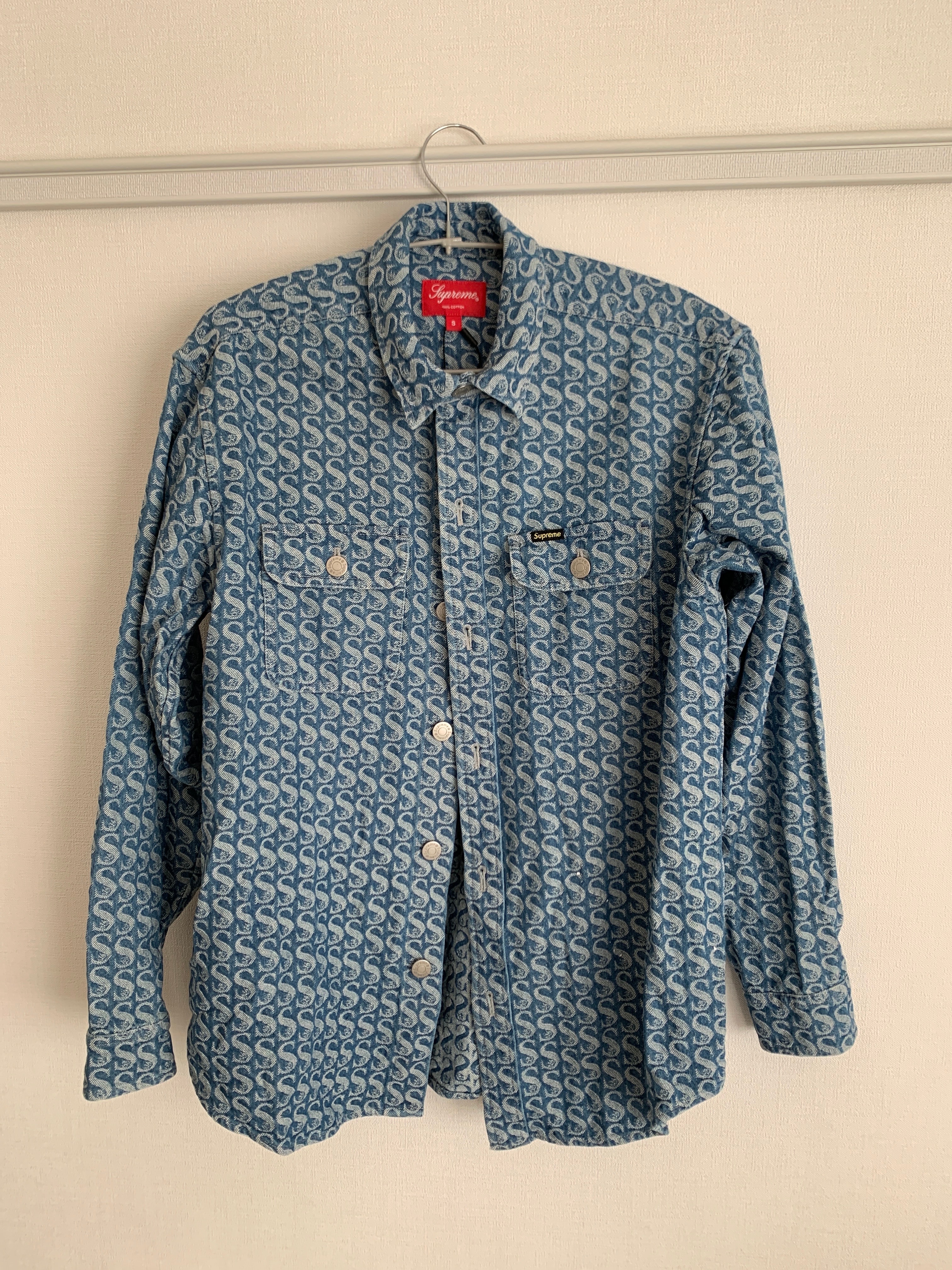Supreme Monogram Denim Shirt "Blue"