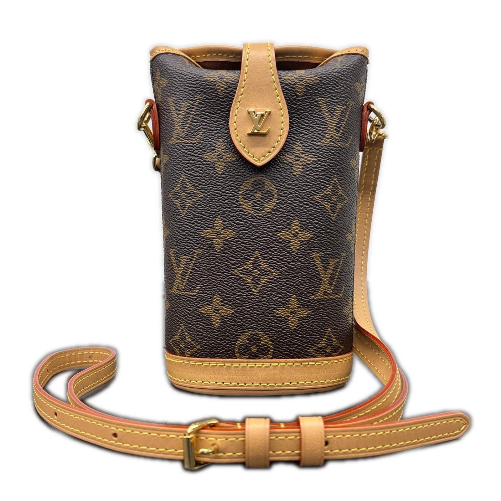 LOUIS VUITTON 現行品 展示品級 ルイヴィトン フォールド・ミー ポーチ モノグラム ショルダーバッグ M80874 PVC レザー RFID確認済 クロスボディ ミニバッグ ポシェット LV SAランク 中古 鑑定済【定価211,200円】