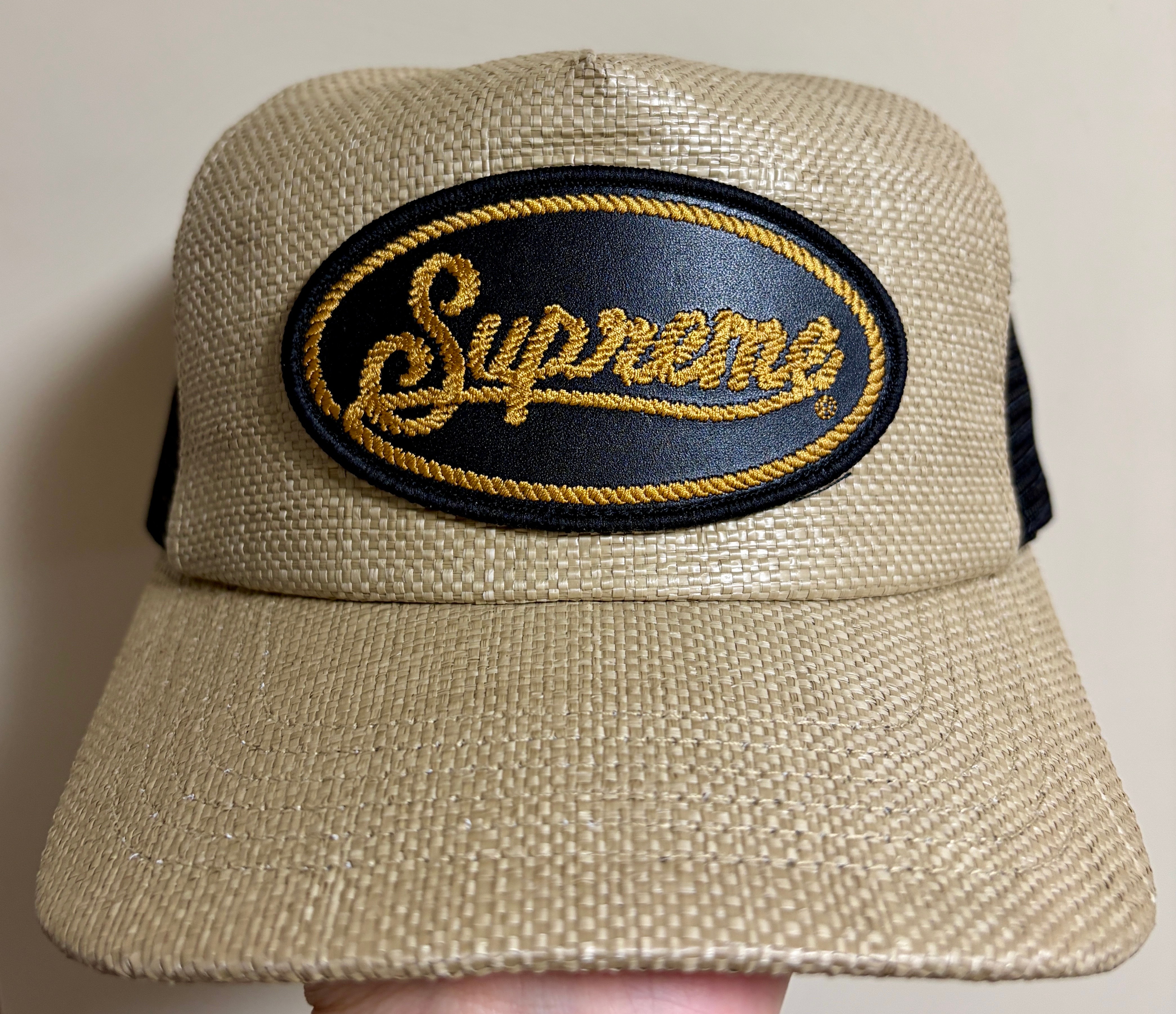Supreme Raffia Mesh Back 5-Panel "Tan"