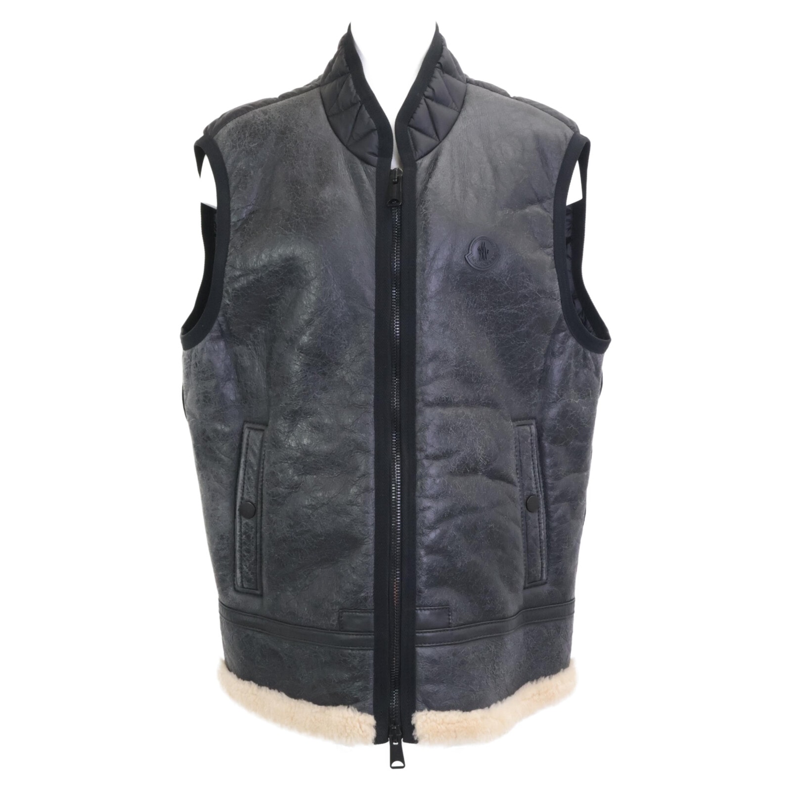 モンクレール BRICE GILET シープスキン ムートン切替 ダウンベスト 5