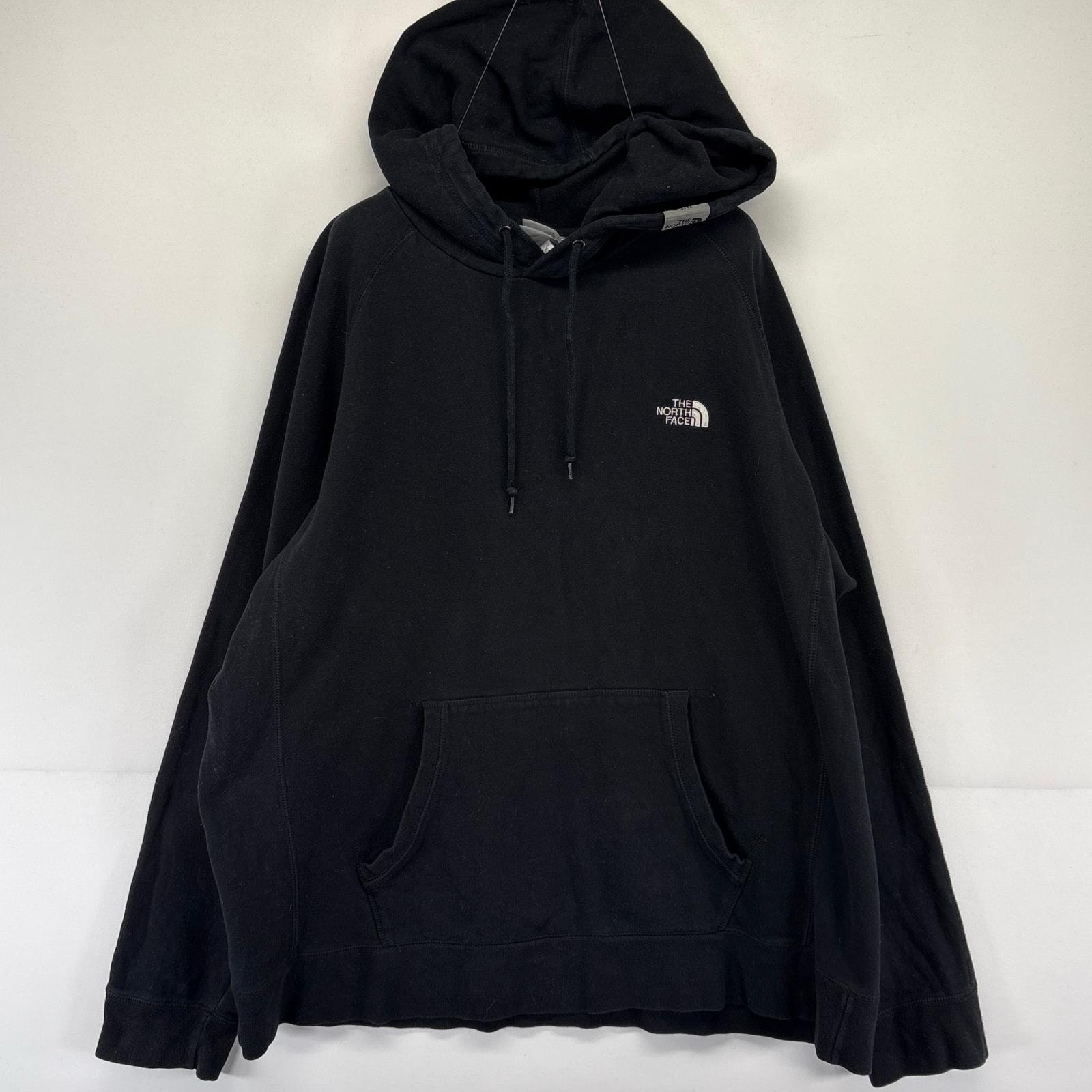 古着 ザ・ノースフェイス THE NORTH FACE パーカー アウトドア フーディ スウェット 大きいサイズ 2XL  ブラック系 メンズ