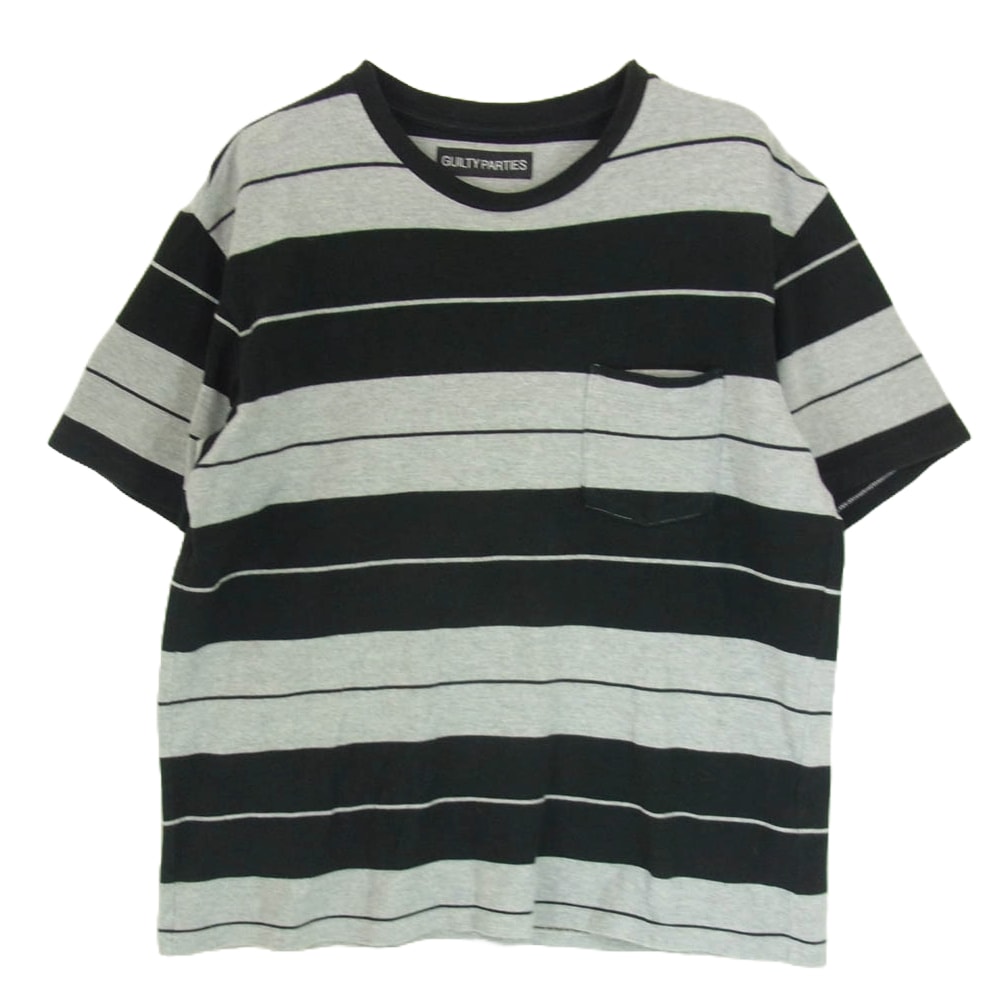WACKO MARIA ワコマリア Tシャツ 23SS 23SS-WMT-SS01 STRIPED CREW NECK T-SHIRTS ボーダー Tシャツ ブラック系 L【中古】