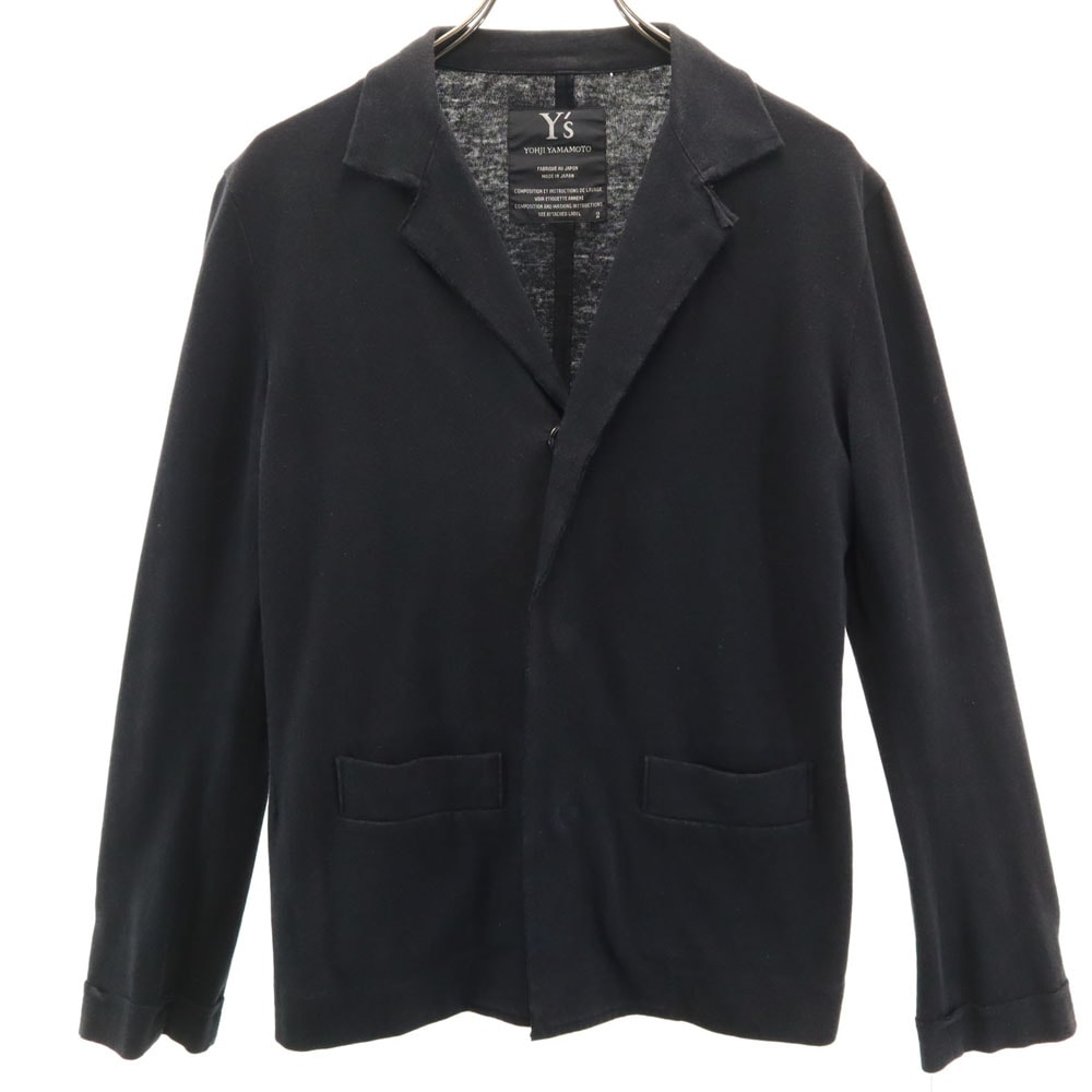 Y's ワイズ 日本製 長袖 カットオフ カーディガン 2 ブラック ヨウジヤマモト