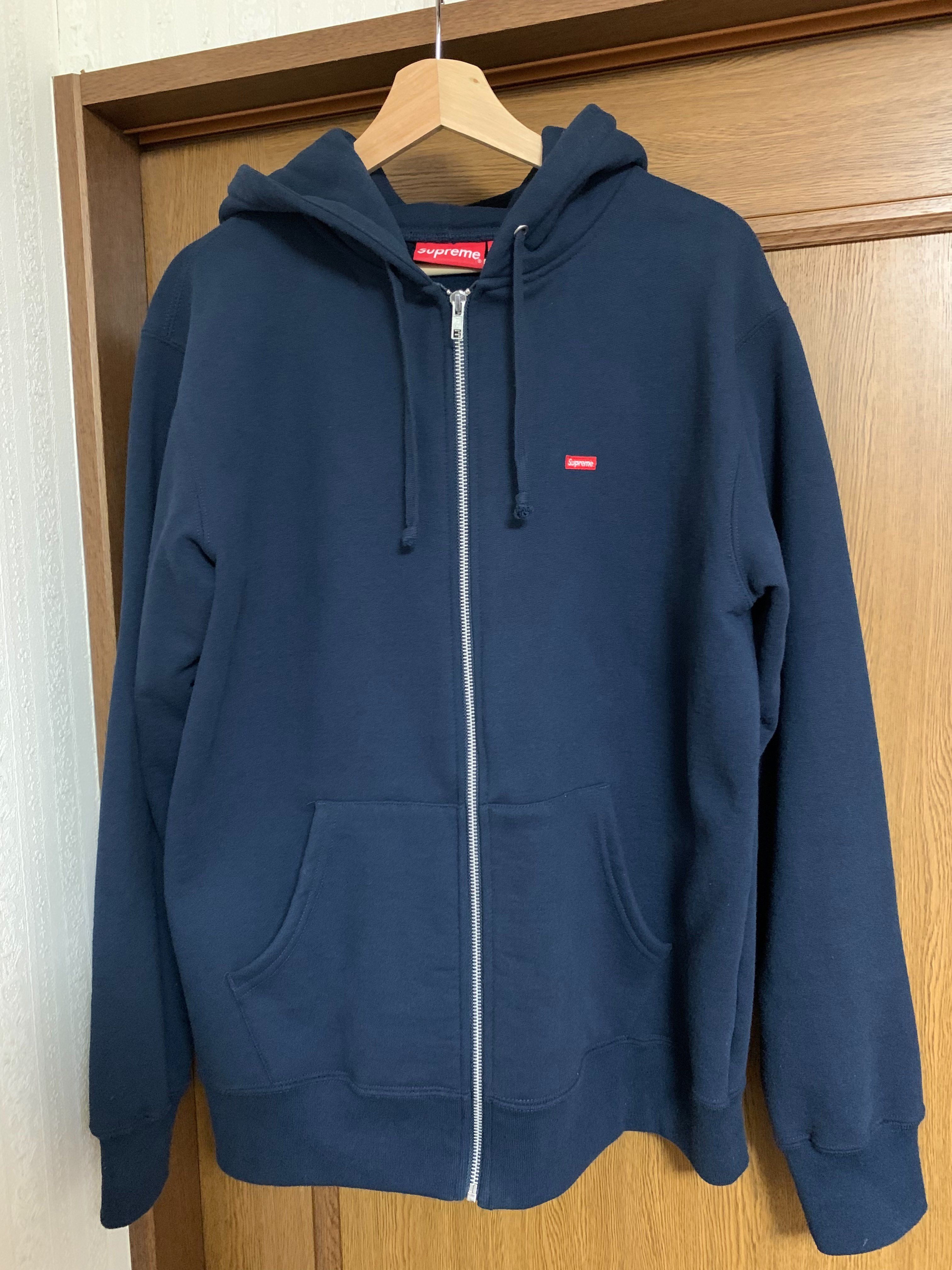 Supreme Small Box Zip Up Hooded Sweatshirt "Navy"