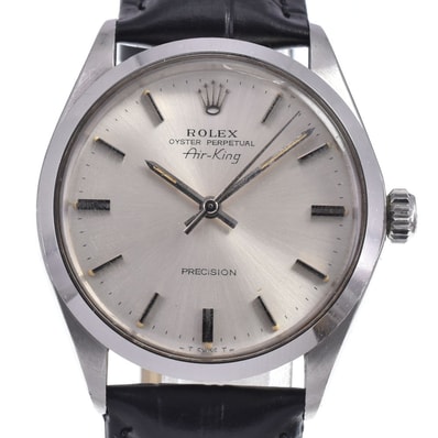 ロレックス ROLEX 5500 ヴィンテージ エアキング オイスターパーペチュアル Cal.1520 シルバー 自動巻き メンズ 良品 腕時計 J#148117