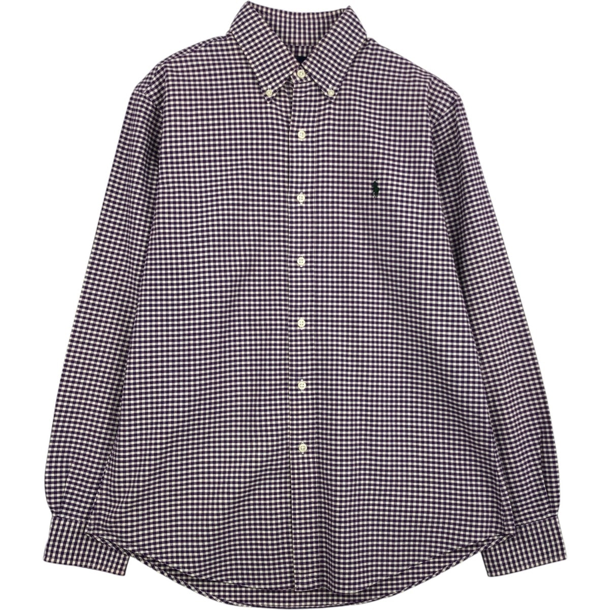 古着 ラルフローレン Ralph Lauren CUSTOM FIT ギンガムチェック 長袖 ボタンダウンチェックシャツ メンズM相当/eaa628770