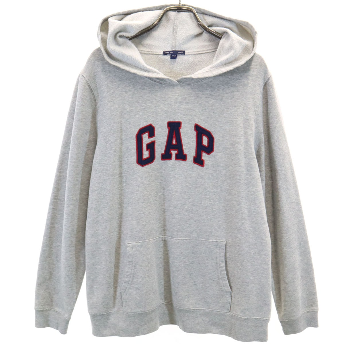 GAP ギャップ 長袖 スウェットパーカー L グレー プルオーバー 裏起毛