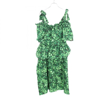 ドルチェアンドガッバーナ DOLCE & GABBANA フリル キャミソールブラウス クローバー セットアップ 衣料品 コットン レディース ブラック系 / グリーン系 F72W7T/FTBQMT 【中古】