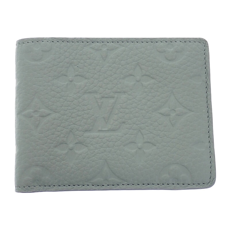 ルイヴィトン LOUIS VUITTON ポルトフォイユ・ミュルティプル M14252 二つ折り財布 トリヨンモノグラム グレー レディース【中古】【Aランク】