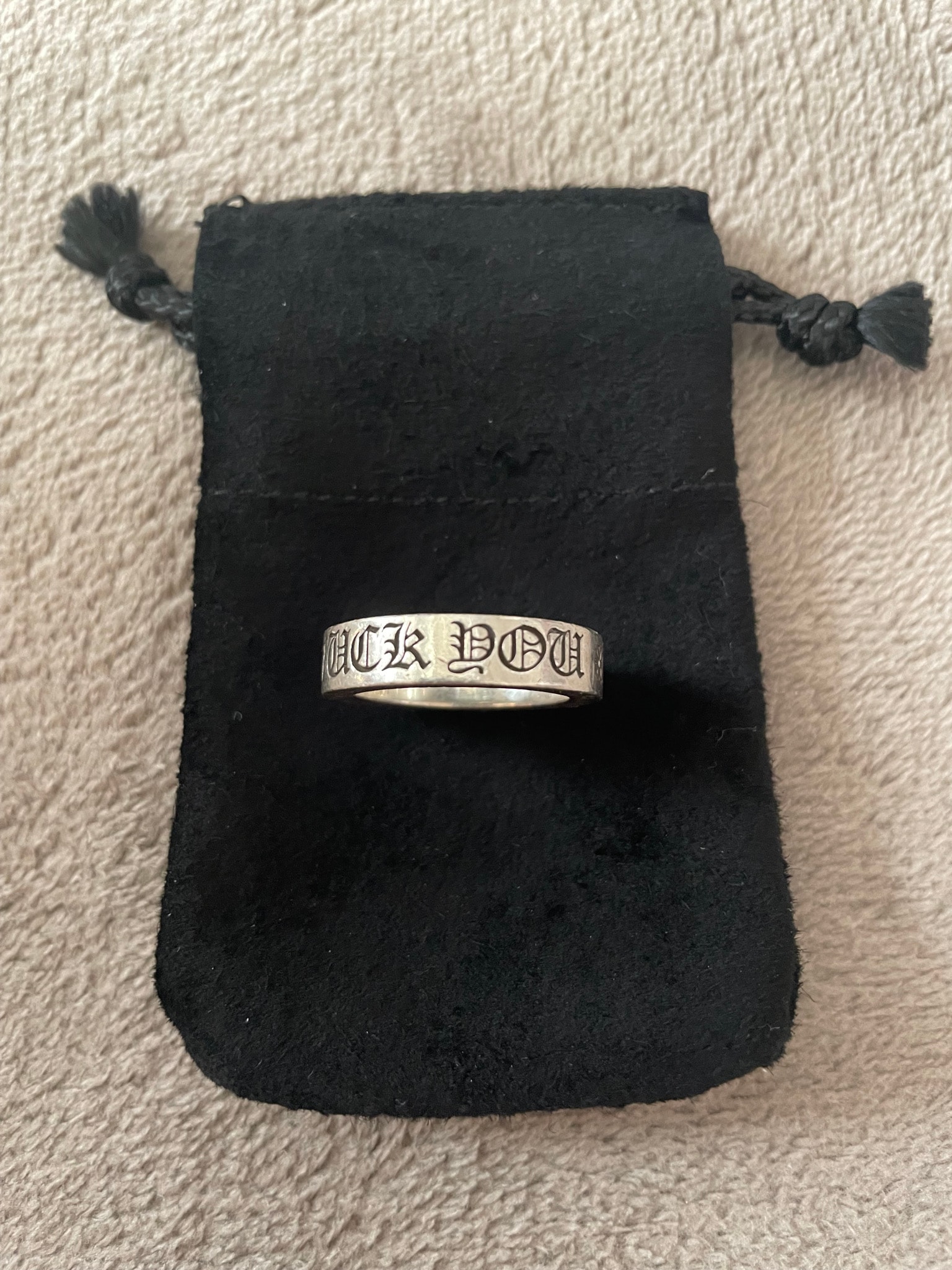 Chrome Hearts 6mm Sapcer Ring Fuck You "Silver"