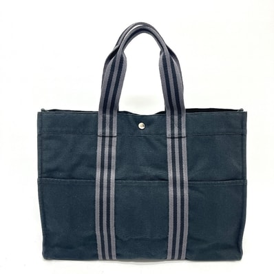 エルメス HERMES フールトゥGM カバン トートバッグ バッグ ハンドバッグ キャンバス ブラック