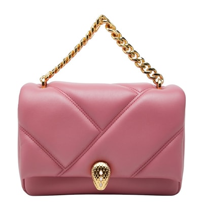 ブルガリ セルペンティ カボション チェーン ハンドバッグ ピンク レザー レディース BVLGARI 【中古】