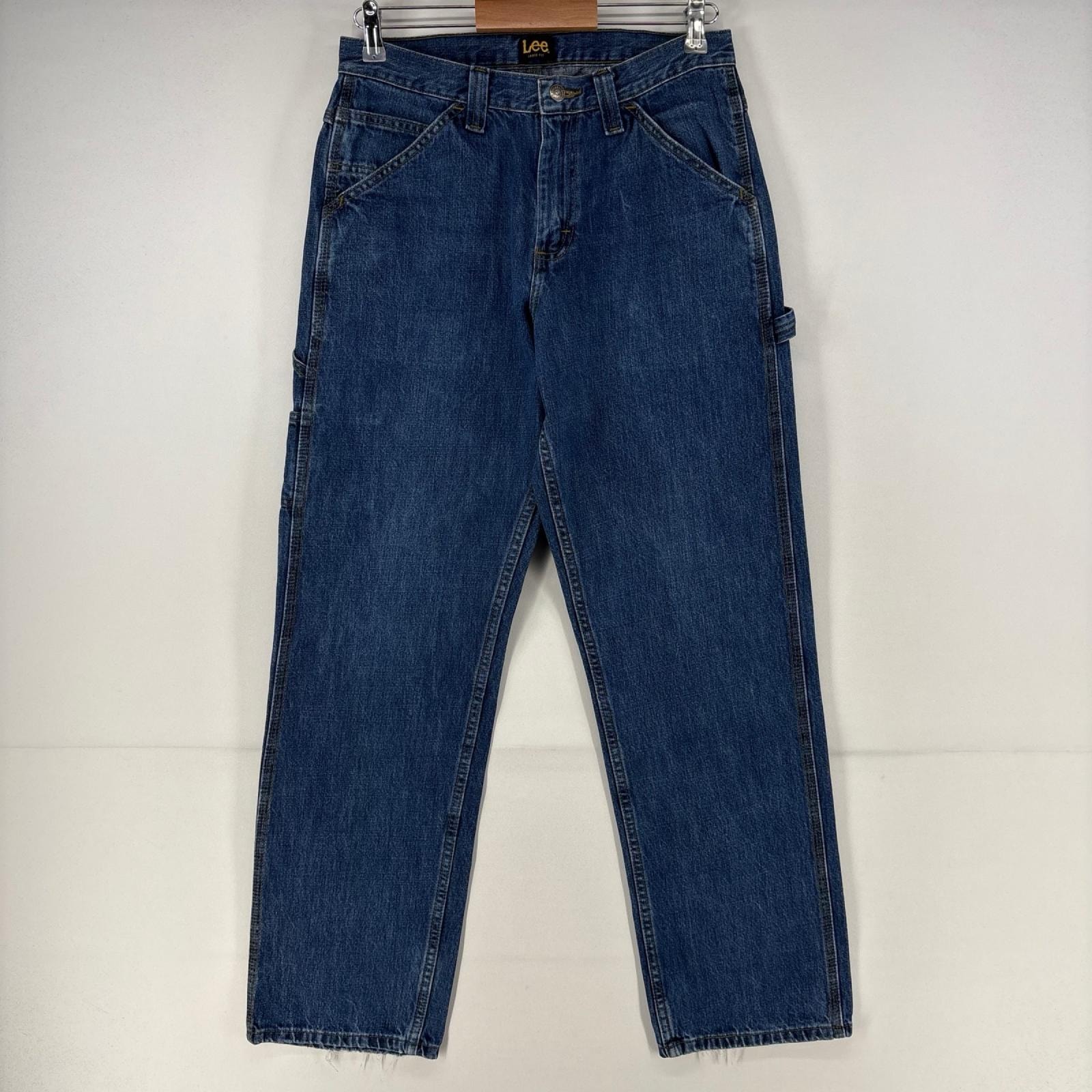 古着 リー Lee デニム パンツ ペインターパンツ ジップ LOOSE FIT 5ポケット ストレート w31 L32 ブルー メンズ
