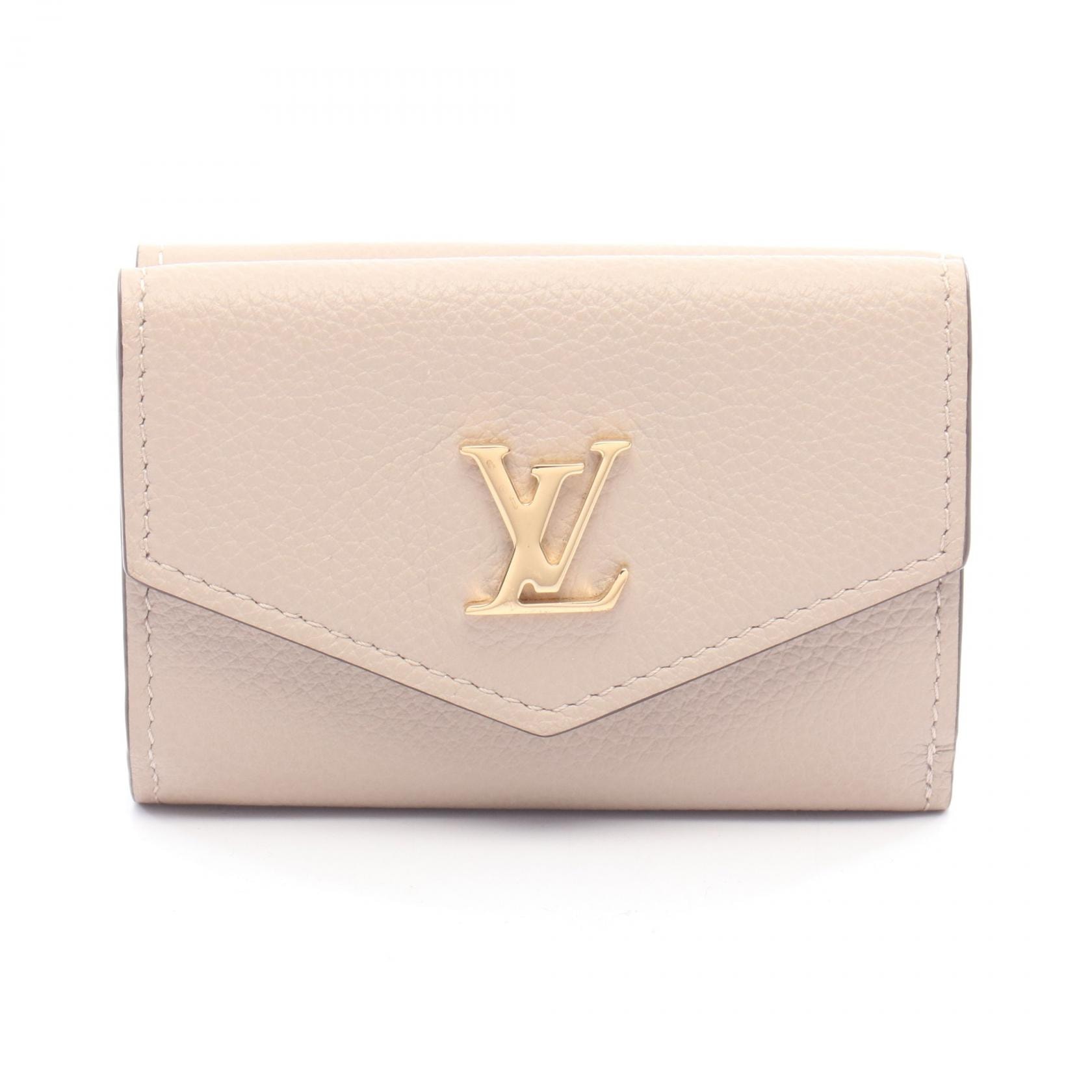 ルイ・ヴィトン LOUIS VUITTON ポルトフォイユ ロックミニ 三つ折り財布 財布 レザー レディース ベージュ系 グレージュ M69340 【中古】