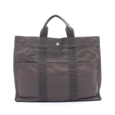 エルメス HERMES エールラインMM トートバッグ バッグ ナイロンキャンバス メンズ レディース グレー系 【中古】