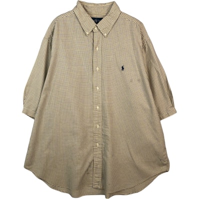 古着 ラルフローレン Ralph Lauren CLASSIC FIT クラシックフィット 半袖 ボタンダウン チェックシャツ スリランカ製 メンズXXL相当/eaa641138