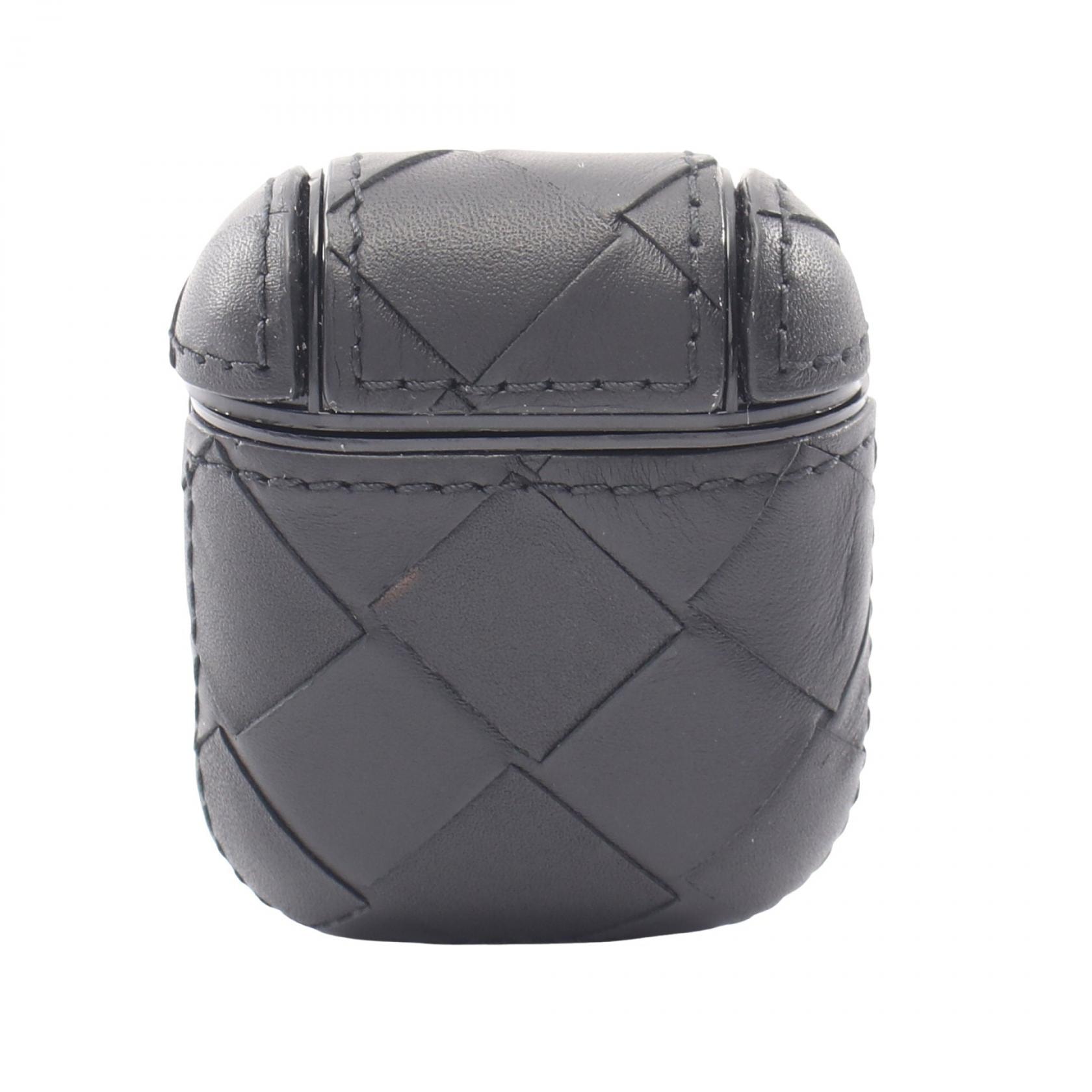 ボッテガヴェネタ BOTTEGA VENETA イントレチャート AirPodsケース 携帯・スマホアクセサリー アクセサリー レザー メンズ レディース ブラック系 610263 VCPQ0 【中古】